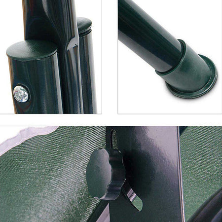 Dondolo Altalena da Giardino 3 Posti 170cm Acciaio e Tessuto Oxforf Verde Bianco