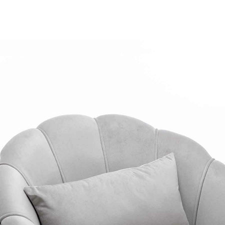 Sedia Poltrona in Tessuto e Metallo con Cuscino Design Elegante Moderno GrigioOro