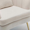 Sedia Poltrona in Tessuto e Metallo con Cuscino Design Elegante Moderno BeigeOro