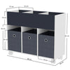 Mobile Scaffale Cameretta in Legno 3Cassetti Tessuto 80x30H63cm Porta oggetti
