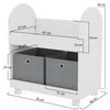 Mobile Scaffale Cameretta in Legno 2Cassetti Tessuto 70x40H78cm Porta oggetti