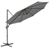 Ombrellone Alluminio Palo Decentrato da Giardino 3MT 8 stecche Grigio Manovella