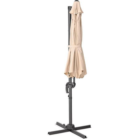 Ombrellone Alluminio Palo Decentrato da Giardino 3MT 8 stecche Beige Manovella