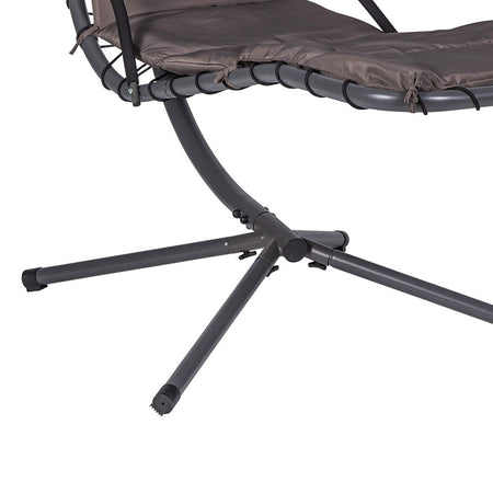 Dondolo Lettino Sospeso da Giardino con Parasole e Cuscino Morbido Amaca Grigio