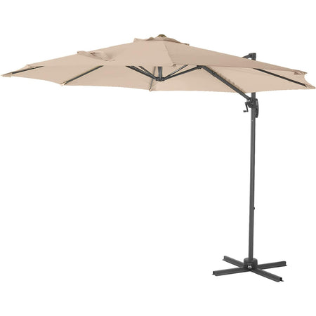 Ombrellone Alluminio Palo Decentrato da Giardino 3MT 8 stecche Beige Manovella