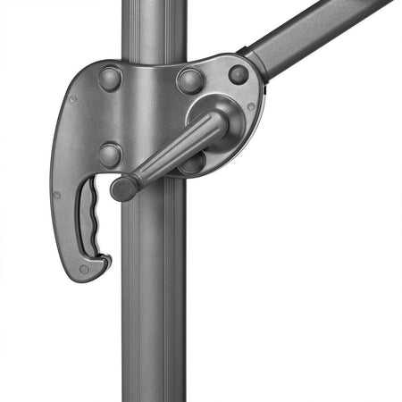 Ombrellone Alluminio Palo Decentrato da Giardino 3MT 8 stecche Grigio Manovella