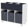 Mobile Scaffale Cameretta in Legno 3Cassetti Tessuto 80x30H63cm Porta oggetti