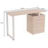 Scrivania in Legno con Cassettiera integrata Porta Pc Computer 120x50cm Olmo