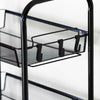 Carrello da Cucina Multiuso in Metallo Portaoggetti 5Ripiani 44x26 H 104cm Nero