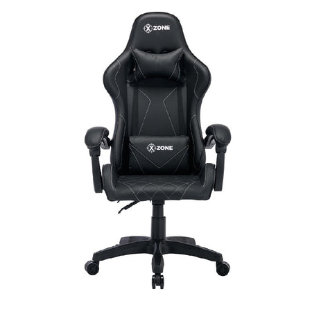 Sedia Poltrona Gaming Ufficio Scrivania, Gioco Reclinabile Girevole 2 cuscini Nero