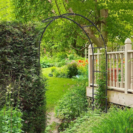 Arco in Ferro da Giardino per Piante Rampicanti Decorazione Terrazzo 140x240 cm