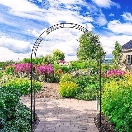 Arco in Ferro da Giardino per Piante Rampicanti Decorazione Terrazzo 153x233 cm
