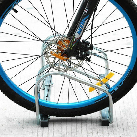 Rastrelliera Parcheggio Bici 4 Posti in Acciaio 33x27x100 cm Silver