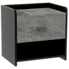 Comodino in Legno Bicolore 1Cassetto 2Ripiani 40x30 H40cm Nero Grigio