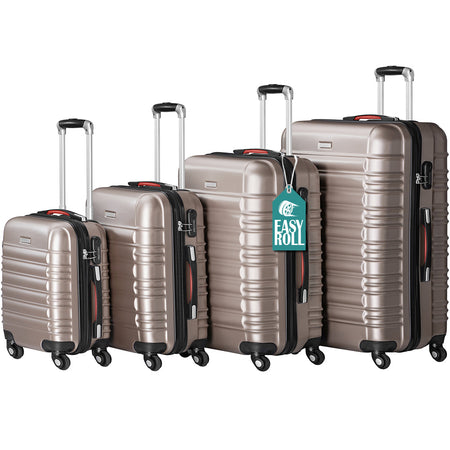 Set 4 Valigie Rigide Ruote Easy roll, Bagaglio mano e viaggio, Trolley Resistente