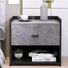 Comodino in Legno Bicolore 1Cassetto 2Ripiani 40x30 H40cm Nero Grigio