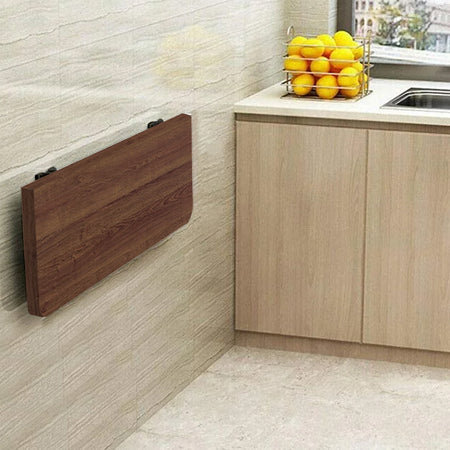 Mensola da Muro Pieghevole Salvaspazio 80x60cm Piano in MDF Multiuso Noce