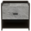 Comodino in Legno Bicolore 1Cassetto 2Ripiani 40x30 H40cm Nero Grigio