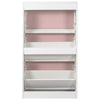 Mobile Scarpiera 3Ante Salvaspazio Doppia Profondità 63x24 H115cm Bianco Rosa