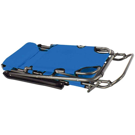 Sdraio Poltrona per Esterno Giardino Pieghevole Reclinabile a Lettino Prendisole Blu