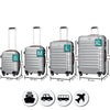 Set 4 Valigie Rigide Ruote Easy roll, Bagaglio mano e viaggio, Trolley Resistente
