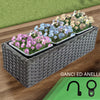 Fioriera Vaso da Terrazzo Ringhiera Giardino Esterno Balcone in Rattan 3 Scomparti