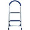 Scala Sgabello Pieghevole 2 Gradini Antiscivolo Metallo Verniciato max 150kg Blu