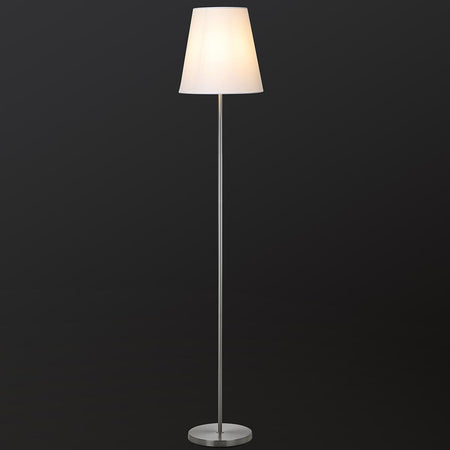 Lampada Piantana da Terra Moderna 150cm Paralume in Tessuto E27 60W Silver Bianco