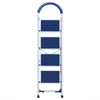 Scala Sgabello Pieghevole 4 Gradini Antiscivolo Metallo Verniciato max 150kg Blu
