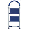 Scala Sgabello Pieghevole 2 Gradini Antiscivolo Metallo Verniciato max 150kg Blu