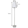 Lampada Piantana da Terra Moderna 150cm Paralume in Tessuto E27 60W Silver Bianco