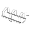 Rastrelliera Parcheggio Bici 3 Posti in Acciaio 33x27x72 cm Silver
