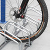 Rastrelliera Parcheggio Bici 6 Posti in Acciaio 33x27x162 cm Silver