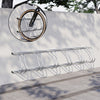 Rastrelliera Parcheggio Bici 6 Posti in Acciaio 33x27x162 cm Silver