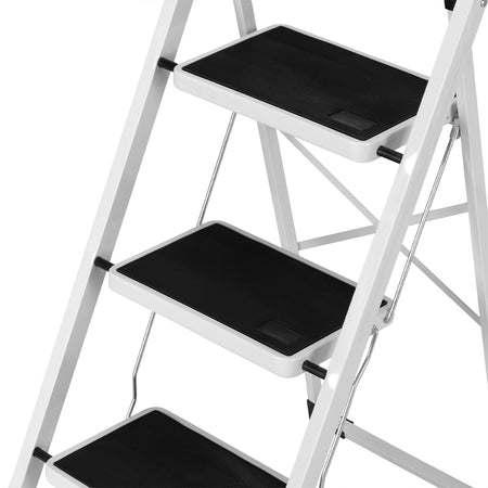 Scala Sgabello Pieghevole 3 Gradini Antiscivolo Metallo Verniciato max 150kg