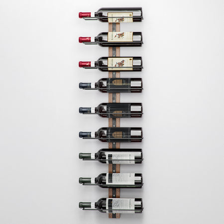 Set 3 Portabottiglie da Muro in Ferro e Legno Stile Industriale per vino da 750 ml