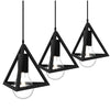 Lampadario Sospensione Piramide 18cm Metallo E27 Design Moderno Nero