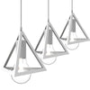 Lampadario Sospensione Piramide 18cm Metallo E27 Design Moderno Bianco