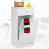 Mobiletto da Bagno 1Cassetto 1Portabiancheria Integrato 35x35 H 78cm Legno Bianco