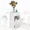 Mobiletto da Bagno 1Cassetto 1Portabiancheria Integrato 35x35 H 78cm Legno Bianco
