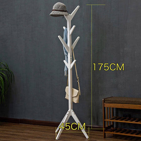 Piantana Appendiabiti in legno Naturale 8 Ganci 58x58 H175cm Verniciato Bianco