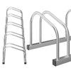 Rastrelliera Parcheggio Bici 5 Posti in Acciaio 33x27x130 cm Silver