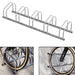Rastrelliera Parcheggio Bici 5 Posti in Acciaio 33x27x130 cm Silver