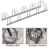 Rastrelliera Parcheggio Bici 5 Posti in Acciaio 33x27x130 cm Silver