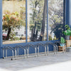 Rastrelliera Parcheggio Bici 6 Posti in Acciaio 33x27x162 cm Silver