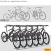 Rastrelliera Parcheggio Bici 6 Posti in Acciaio 33x27x162 cm Silver