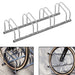 Rastrelliera Parcheggio Bici 4 Posti in Acciaio 33x27x100 cm Silver