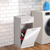 Mobiletto da Bagno 1Cassetto 1Portabiancheria Integrato 35x35 H 78cm Legno Bianco