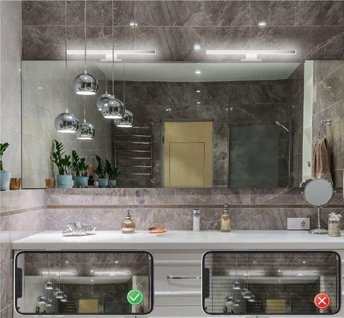 Faretto Led per Specchio da Bagno Alluminio 30cm Luce LED 6W 6500K 480lm Bianco Freddo