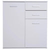 Mobile Cassettiera Multiuso in Legno MDF 2Cassetti 2Ante Design Moderno Bianco